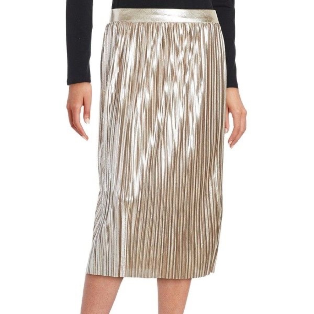 Highline Collective Gold Pleated Skirt